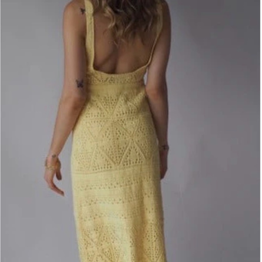 Zara knit maxy dress size small Yellow Lace Dress - Picture 4 of 7